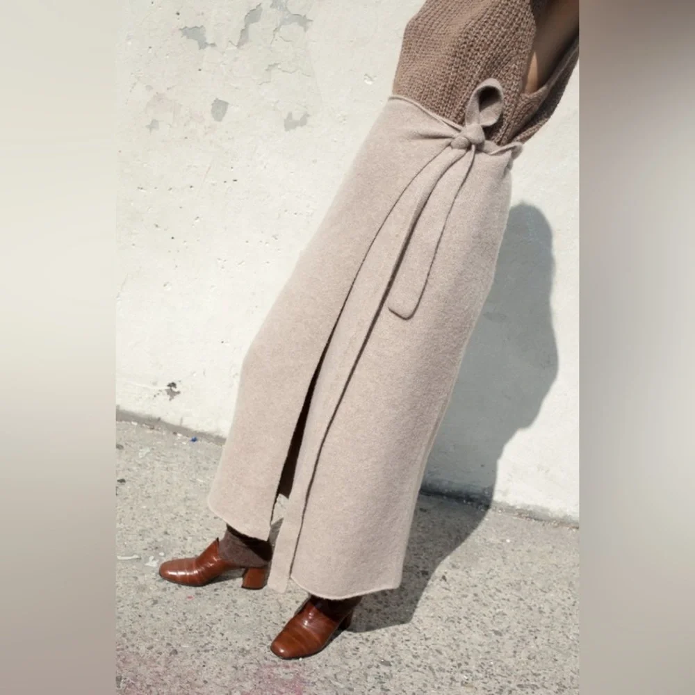 Lauren Manoogian Cashmere Blanket Wrap Skirt Sz 1 - Picture 3 of 4